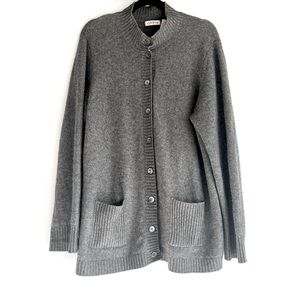 Orvis 100% Cashmere Cardigan in Grey Size XL